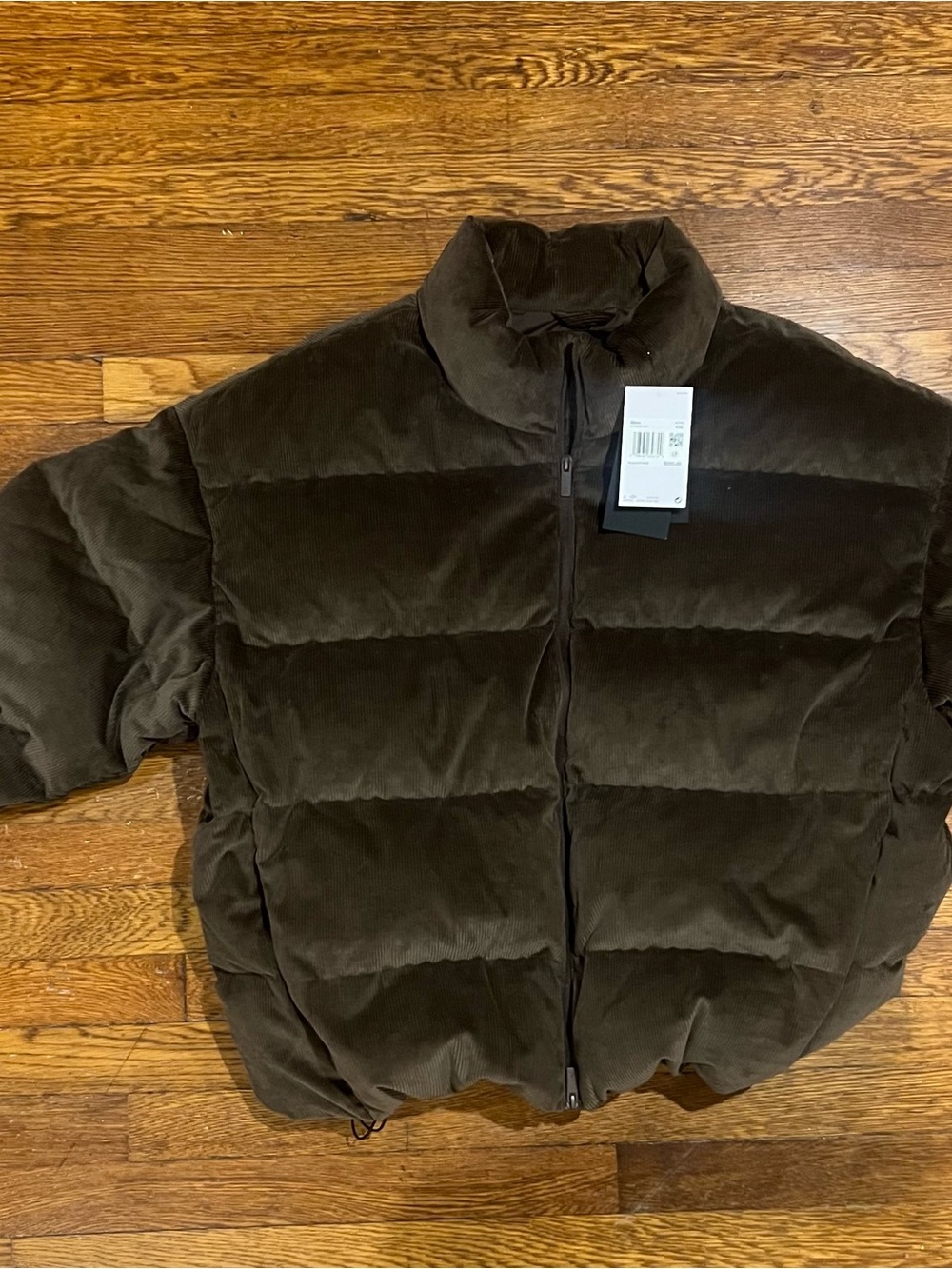 NWT Jordan Men's Dark Brown Corduroy Puffer Jacket